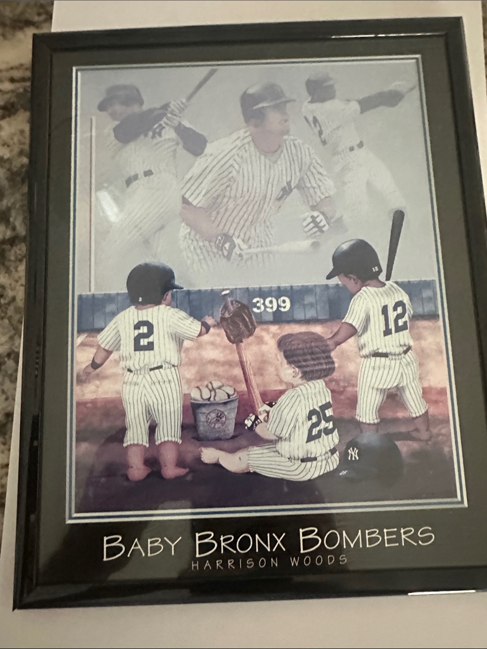 Harrison Woods Baby Bronx Bombers Blue Baseball Art Print